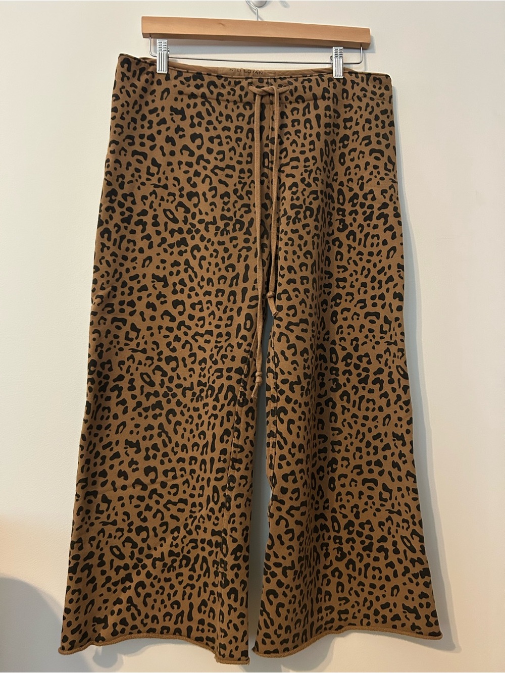 Nili Lotan Kiki Leopard Print Wide Leg Pants - Brown & Black Size MEDIUM.